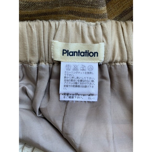 Vintage Issey Miyake Plantation Flannel Striped Skirt Size Medium Gold and Grey - Picture 6 of 6